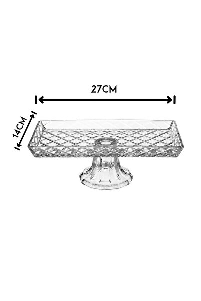 Dania Rectangular glass serving plate with square base 27*14 cm