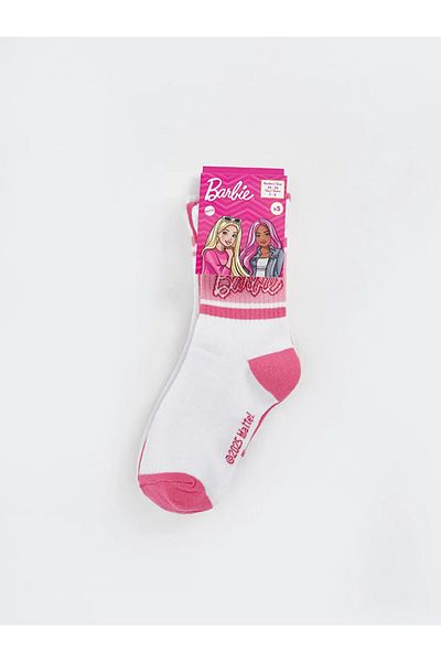 LC Waikiki Lcw Kids White Barbie Patterned Girl's Socks 5-Piece