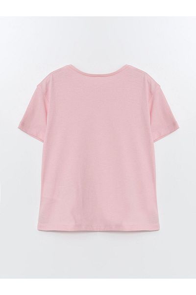 LC Waikiki Sari Crew Neck Basic Girl's T-Shirt