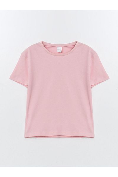 LC Waikiki Sari Crew Neck Basic Girl's T-Shirt