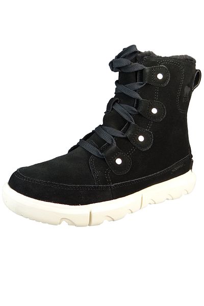 Sorel Damen Sportliche Stiefelette Winterschuhe Explorer Next Joan WP 2058871 Schwarz 010 Black Fawn Wild