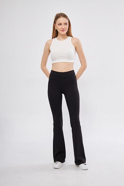 leela Leggings cu picioare largi negre