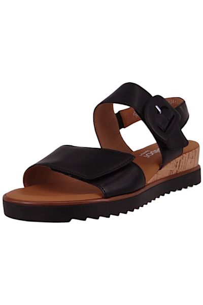 GABOR Damen Sandalen Keilabsatz G-Weite 42.752 Schwarz 57 Schwarz Leder