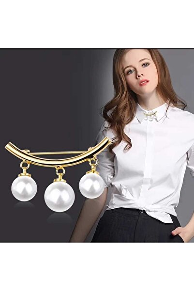 Genel Markalar İncili Iğneli Broş, 4 Cm