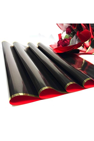 weloveis Black and Red 55X55Cm Gold Leaf Frame - 10 Sheets