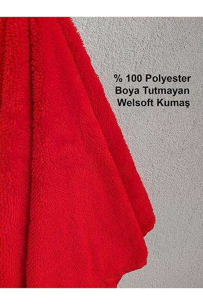 Mef Collection Red Microfiber Hairdressing Towels - 50X90 Cm, 12 Paint-Free Towels