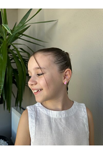 LITTLELUXE Flamingo Gümüş Çocuk Küpe, 925 Ayar Gümüş Kız Çocuk Küpe, Çocuk Gümüş Küpe