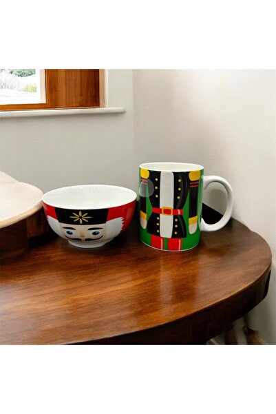 Tohana Happy New Year Porcelain Mug and Bowl Set | 320 ml Mug & 11 cm Bowl