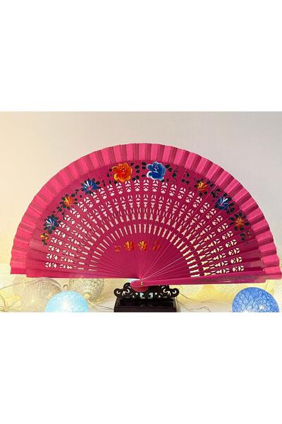 BERG ATELIER Fuşya İspanyol Yelpaze Bambu, Çift Taraflı