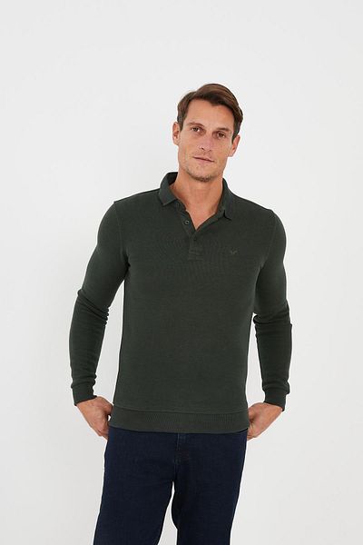 Maccali Tricou pentru bărbați Elite Comfort Basic Winter Khaki Polo Gât