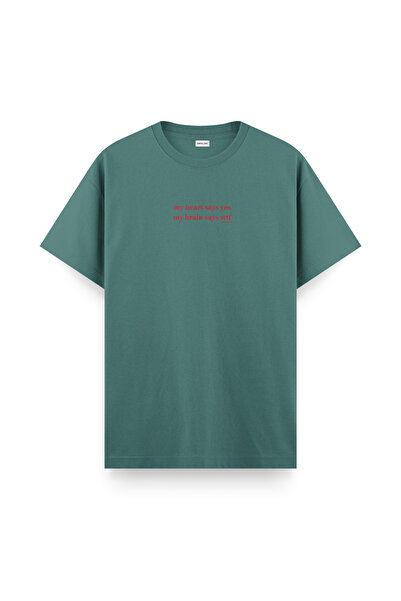 Orvia Life أخضر قلبي يقول نعم تي شيرت عادي