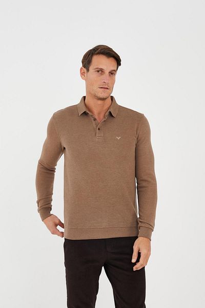 Maccali Men's Elite Comfort Basic Winter Mink Polo Neck T-Shirt