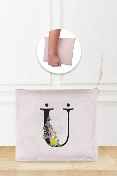 Gizeo Concept Ленена чантичка за гримове с шарка на буквата U