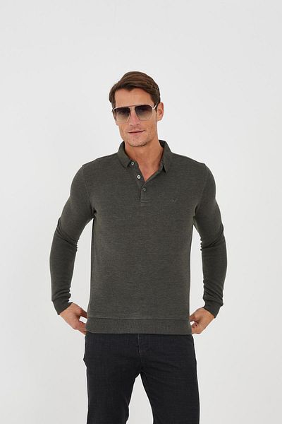Maccali Ανδρικό Elite Comfort Basic Χειμερινό Πράσινο Μπλουζάκι με γιακά πόλο