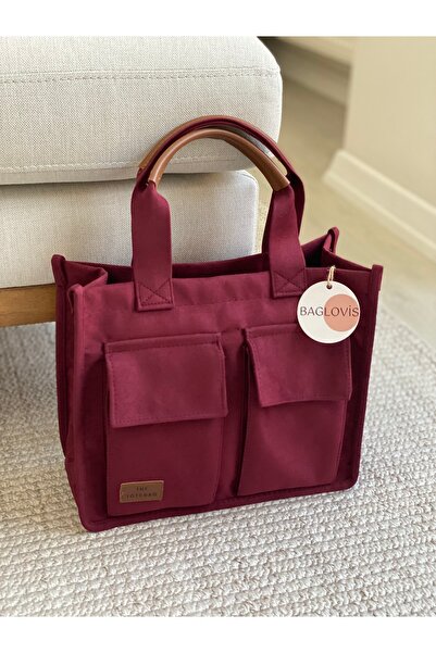 BAGLOVİS ÖNCEPLERİ KAPAKLI ÇAPRAZ ASKILI SÜET BORDO KADIN OMUZ ÇANTASI