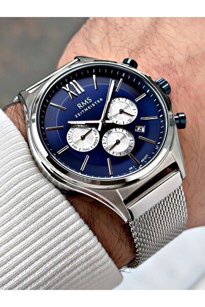 Romanson Fonksiyonları Aktif 5 Atm Su Geçirmez Çelik Kordon Çelik Kasa Erkek Kol Saati