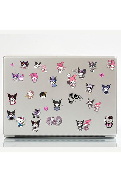 Ororabutik Σετ αυτοκόλλητων 53 Cute Kuromi My Melody Hello Kitty - Σετ αυτοκόλλητων Scrapbook Bullet Journal