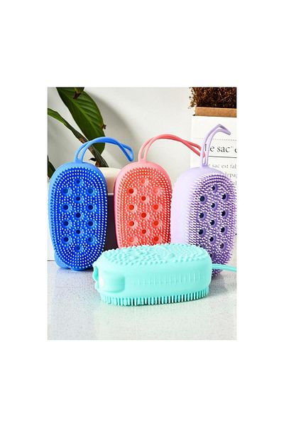 BORA HOME Massage Soft Shower Bath Washcloth with Silicone Sponge Chamber