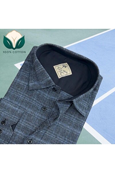 EREN STYLE Зимова бавовняна фланелева тканина, чоловіча сорочка з довгими рук...