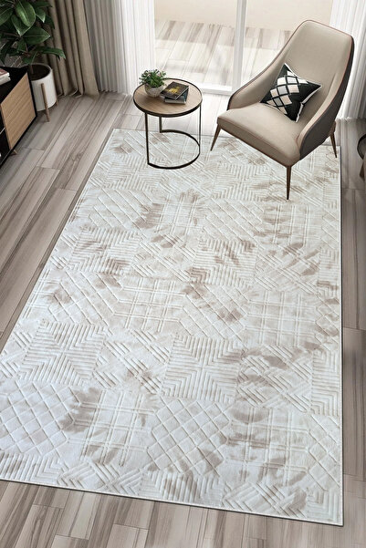 ALgorand Home Makinede yıkanabilir kaymaz taban leke tutmaz bej mutfak halısı...