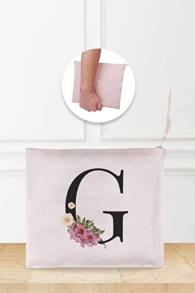 Gizeo Concept Ленена чантичка за грим с шарка на буквата G