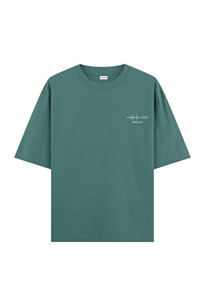 Orvia Life تي شيرت أخضر كبير الحجم - موسيقى