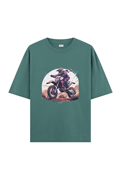 Orvia Life تي شيرت أخضر كبير الحجم