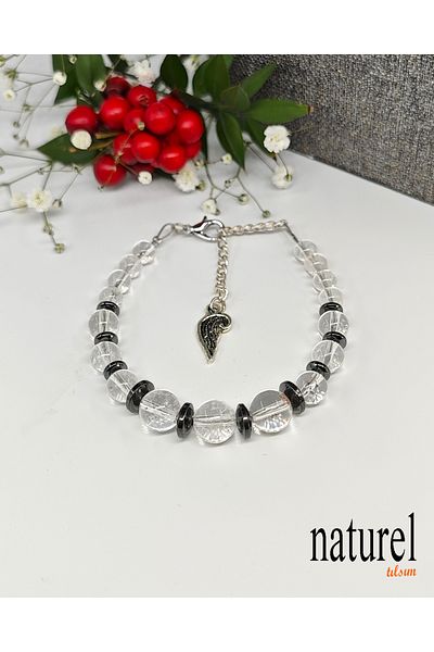 Naturel Tılsım Crystal Quartz Natural Stone Lady Bracelet
