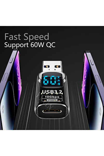 LivX Revolution USB 3.2  to Type C Dönüştürücü 60W 10Gbps Veri Transferi Dijital Ekran OTGGF