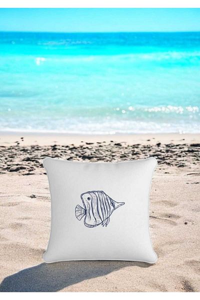 LUX VIE Pernă Marine 45x45 Cm Față de pernă cu imprimeu dublu față