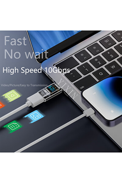 LivX Revolution USB 3.2  to Type C Dönüştürücü 60W 10Gbps Veri Transferi Dijital Ekran OTGGF