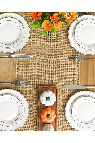 Ferdys 100% Natural Jute Runner, Decorative Wicker Fabric Tablecloth, Authentic Runner
