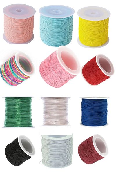 Skygo Parachute Cord, Bracelet-Necklace Knitting Rope 1 mm 50 Meters Yellow