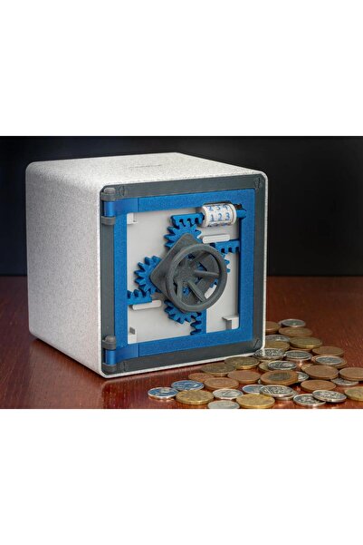 3DŞehri Banka Kasası Şeklinde Kumbara - Şifreli - 14x14x13 CM Boyutunda