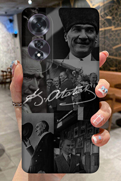 OPPO A60 Atatürk Desenli Kamera Korumalı HD Baskılı Silikon Kılıf