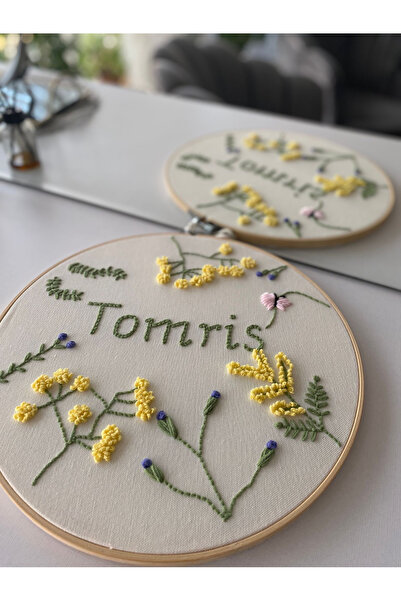 afralya home 30 Cm-bebek/çocuk Odası Isimli Kapı Süsü/punch Nakış Duvar Panos...