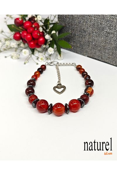 Naturel Tılsım Agate Natural Stone Women's Bracelet