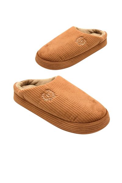 Papuçsepeti Shoe Basket 2488 Men's Winter Home Carpet Guest Slippers