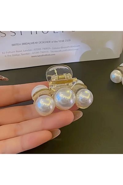Accessories Moon Home Collection Stylish Mini Women's Hair Clip with Pearls