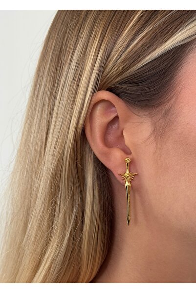 KİLİGİSTANBUL ALTIN KAPLAMA  KÜPE 4 CM