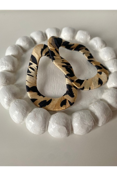 ISTBIRD ACCESSORIES Kumaş leopar küpe