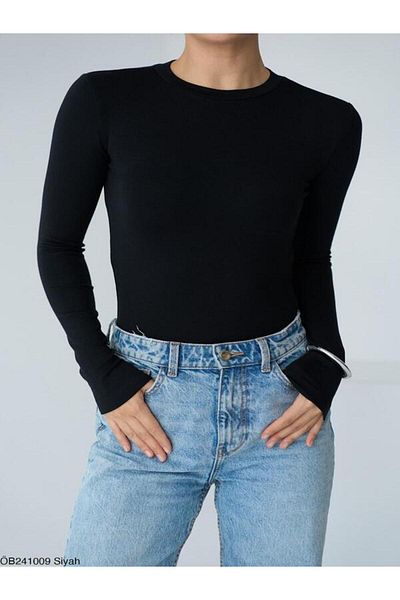 Qu Style Finger Snap Black Blouse