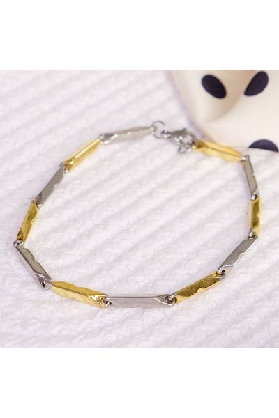 Lekka Design Two Color Steel Plain Men's Bracelet