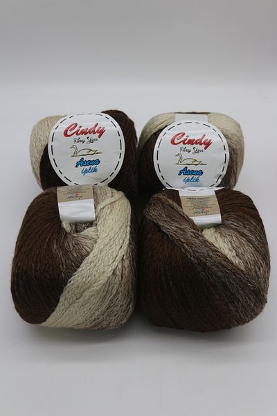Hobimos 4 τμχ Cindy Wool Blended Acrylic Cardigan - Πουλόβερ - Φουλάρι - Κλωστή Beanie
