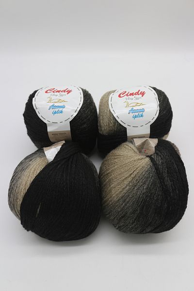 Hobimos 4 τμχ Cindy Wool Blended Acrylic Cardigan - Πουλόβερ - Φουλάρι - Κλωστή Beanie