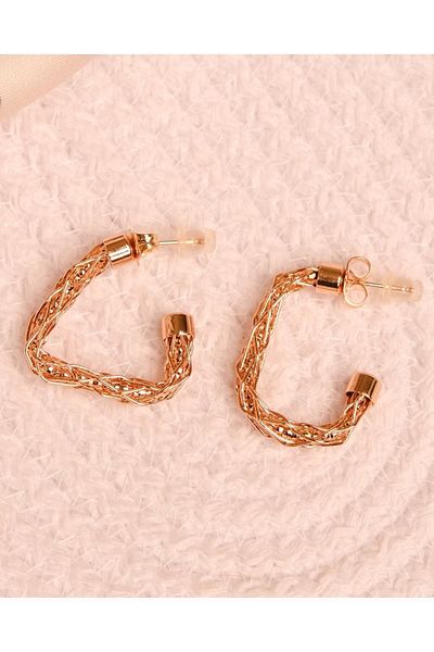 Lekka Design Women's Non-Tarnish Steel Twist Asymmetrical Stylish Earrings