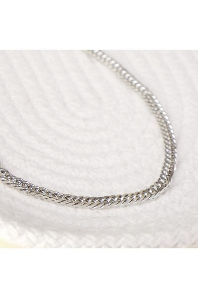 Lekka Design V Model Silver Color Unisex Steel Chain Necklace