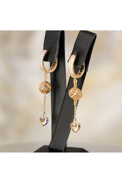 Lekka Design Women's Non-Tarnish Steel Luxury Zircon Stone Dice Lucky Earrings