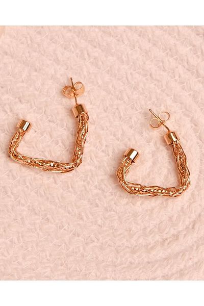 Lekka Design Women's Non-Tarnish Steel Twist Asymmetric Earrings