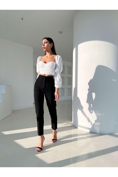LİSAA BUTİK Cartoon Pants with High Waist Plies